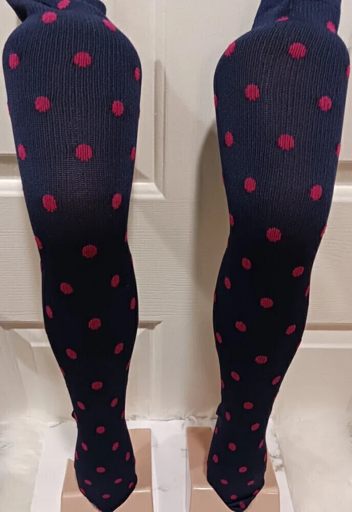 Knee High Socks With Red Dots In S/M - Picture 2 of 8